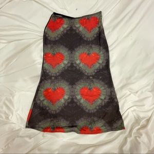 O mighty tie dye heart midi skirt